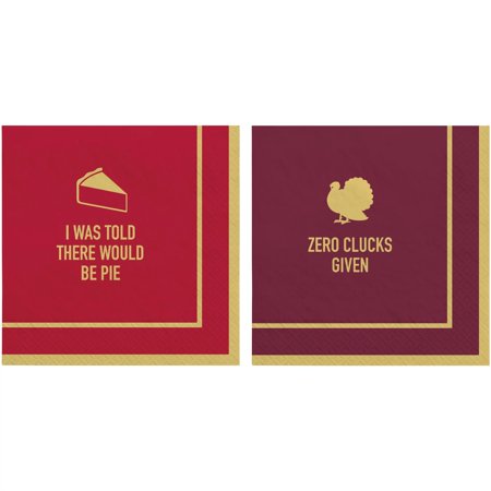 Friends Gathering Assorted (Pie/Clucks) Beverage Napkins, 40ct