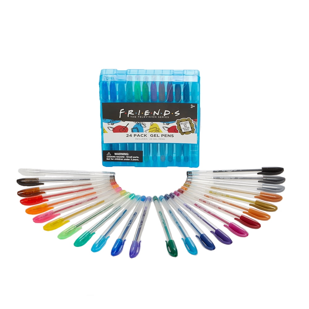 Innovative Designs Friends Gel Pen Set for Girls, 24 Pack with Glitter Gel Pens, Cute Pens for Girls
