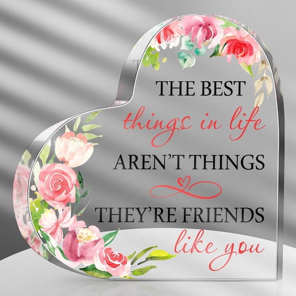 Friends Gifts for Women Friendship Bestie Plaque for Female Best Flower Sister Gift Christmas Birthday Thank You Gift for Women Acrylic Friendship (Sweet Style)