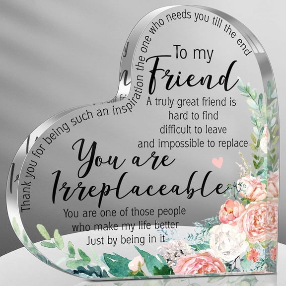 Friends Gifts for Women Friendship Bestie Plaque for Female Best Flower Sister Gift Christmas Birthday Thank You Gift for Women Acrylic Friendship (Vintage Style)
