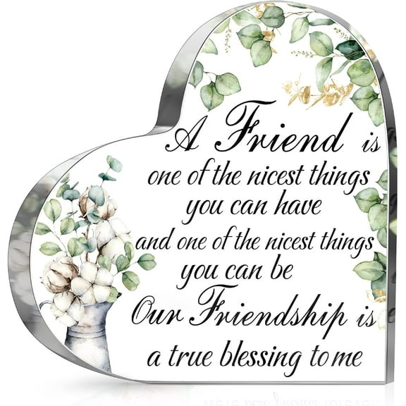 Friends Gifts for Women Friendship Bestie Plaque Graduation Best Flower Sister Birthday Thank You Gift for Female Acrylic Friendship