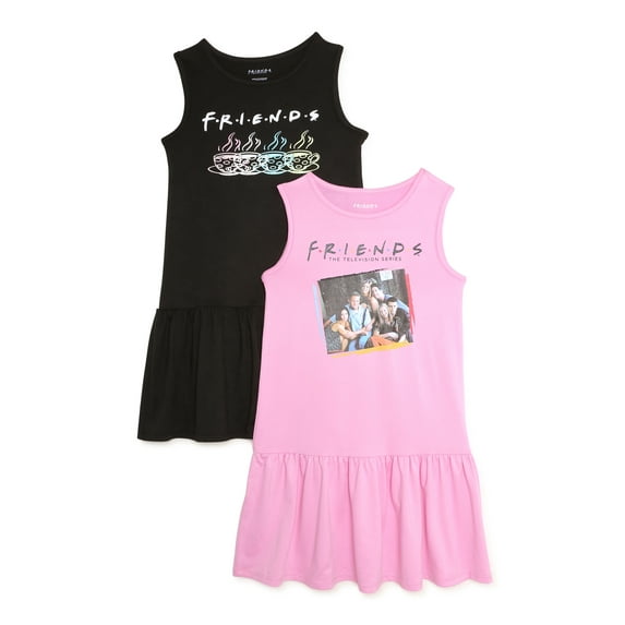 Friends Girls Sleeveless Dresses, 2-Pack, Sizes 4-12