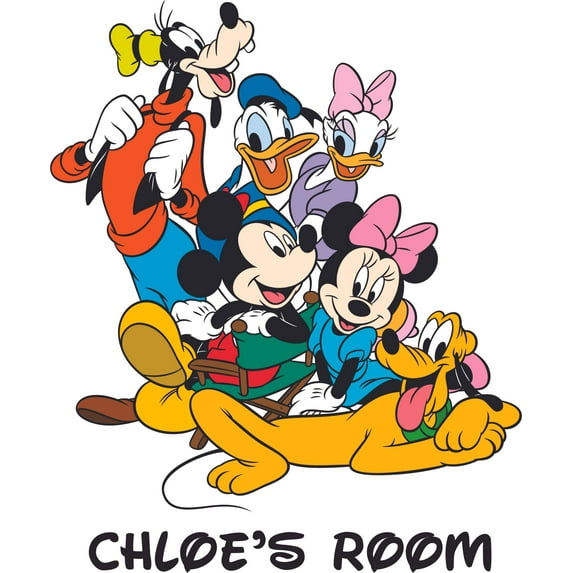 Friends Happy Cartoon Customized Wall Decal - Custom Vinyl Wall Art - Personalized Name - Baby Girls Boys Kids Bedroom Wall Decal Room Decor Wall Stickers Decoration Size (10x8 inch)