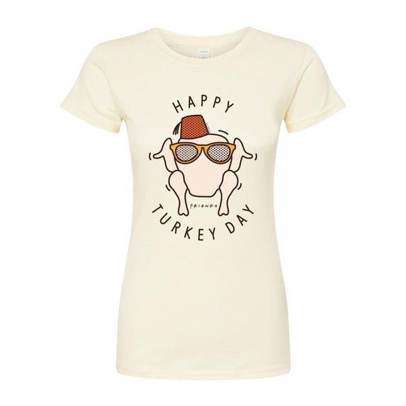 Friends - Happy Turkey Day - Juniors Fitted Graphic T-Shirt