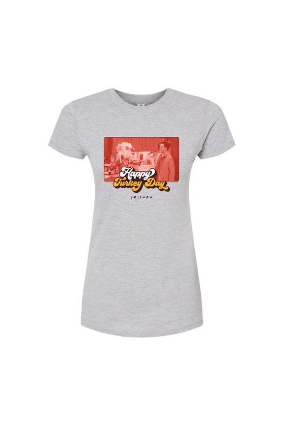 - Happy Turkey Day - Juniors Fitted Graphic T-Shirt