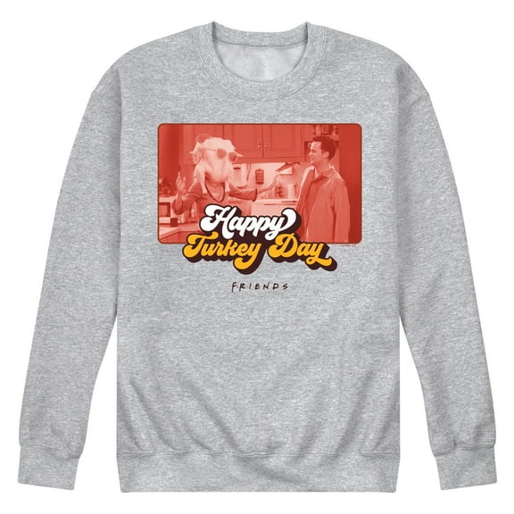 Friends - Happy Turkey Day - Men's Crew Neck Fleece Pullover