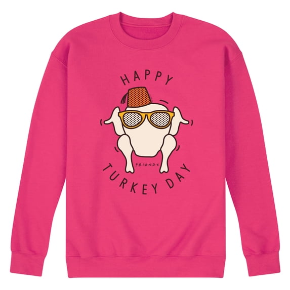 Friends - Happy Turkey Day - Men's Crew Neck Fleece Pullover