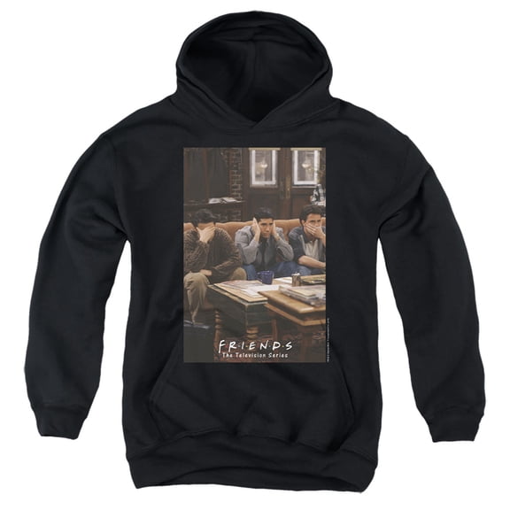 Friends Hear Speak See No Evil Kids Pull-Over Hoodie (Medium) for Youth Boys and Girls, Black