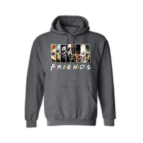 Friends Movie Hoodie - Funny Michael Myers Halloween Graphic Hooded Sweatshirt for Women & Men - Dark Grey