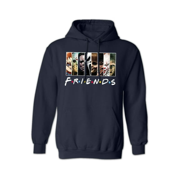 Friends Movie Hoodie - Funny Michael Myers Halloween Graphic Hooded Sweatshirt for Women & Men - Navy