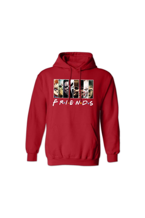 Friends Movie Hoodie - Funny Michael Myers Halloween Graphic Hooded Sweatshirt for Women & Men - Red