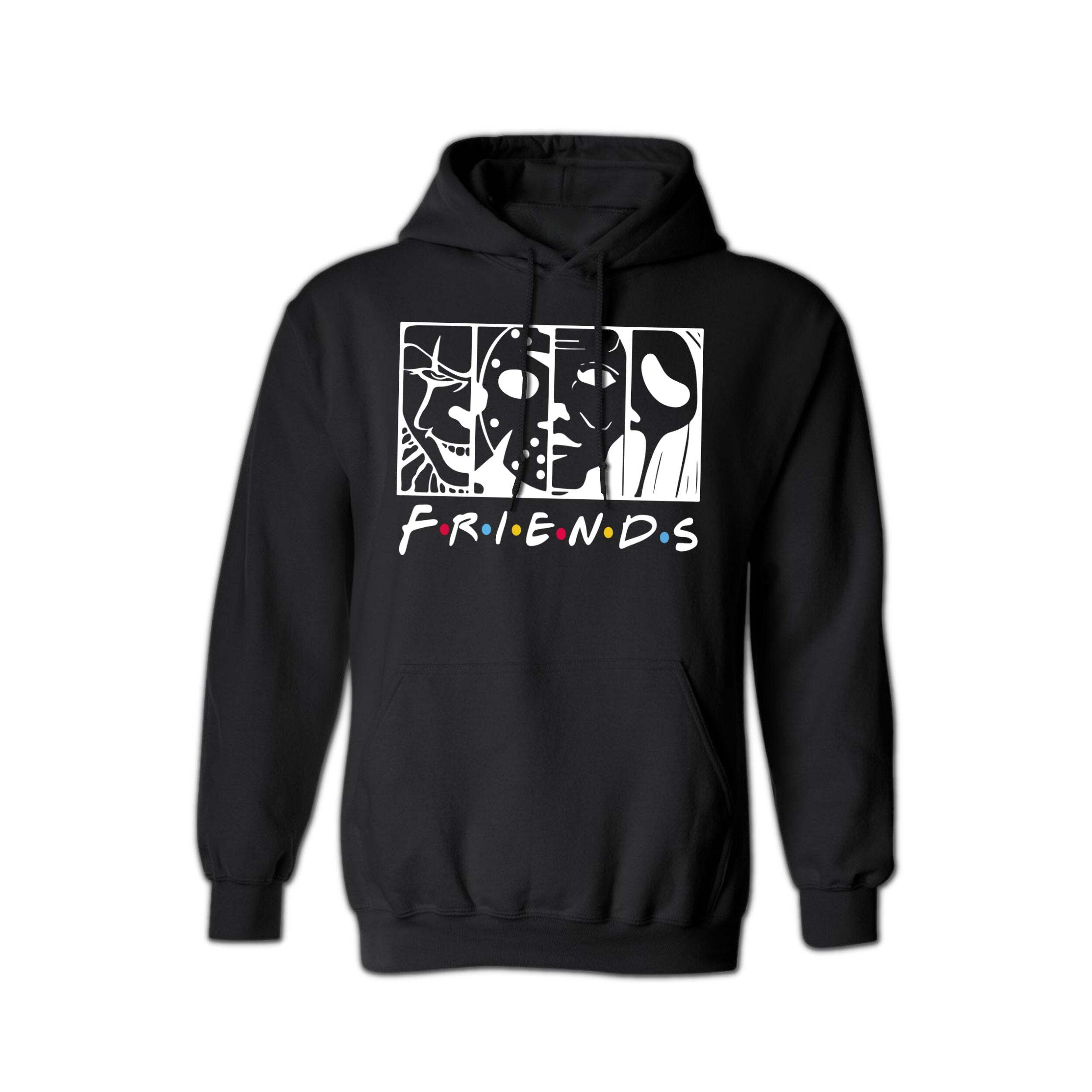 Friends Horror Movie Hoodie Funny Michael Myers Halloween Graphic Hooded Sweatshirt Walmart