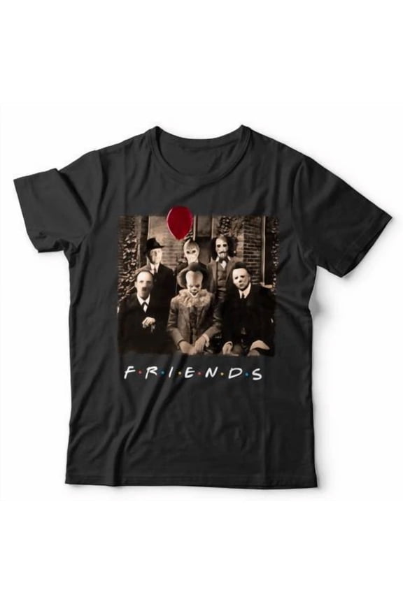 Friends Horror Parody Krueger Pennywise Myers Retro Scary Mashup Unisex T-Shirt, up to size 5XL