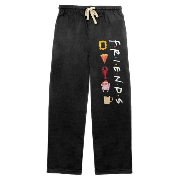 Friends Icons Men's Black Sleep Pajama Pants-L