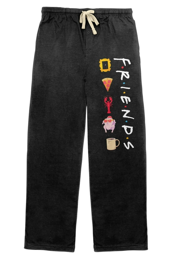 Friends Icons Men's Black Sleep Pajama Pants-XL