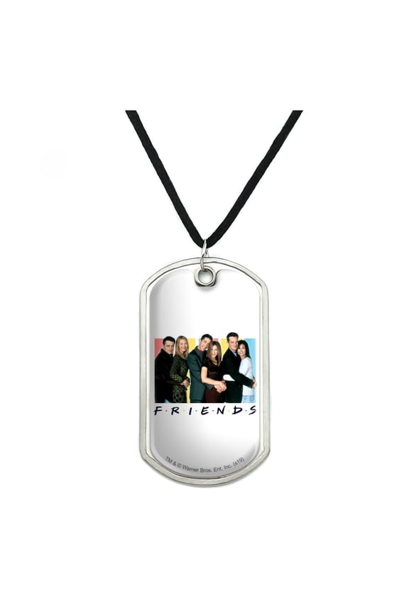 Friends It's All About Friends Military Dog Tag Pendant Necklace with Cord
