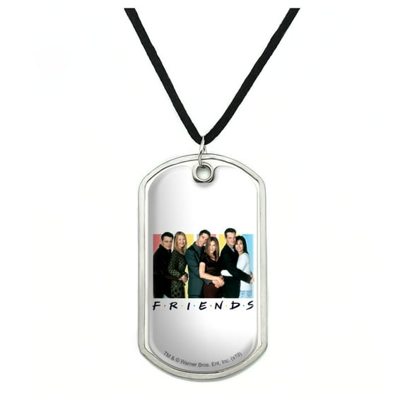 Friends It's All About Friends Military Dog Tag Pendant Necklace with Cord