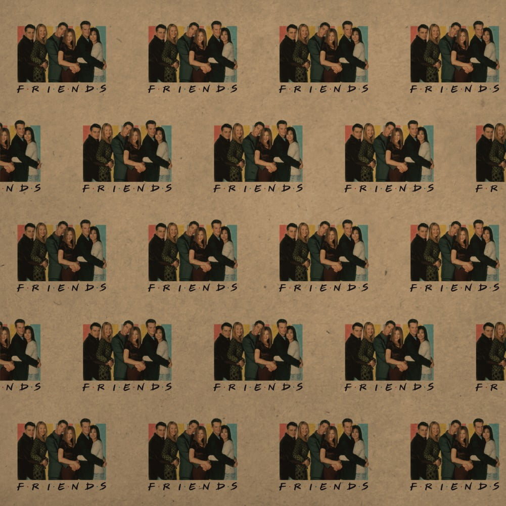 Friends It's All About Friends Premium Kraft Roll Gift Wrap Wrapping Paper
