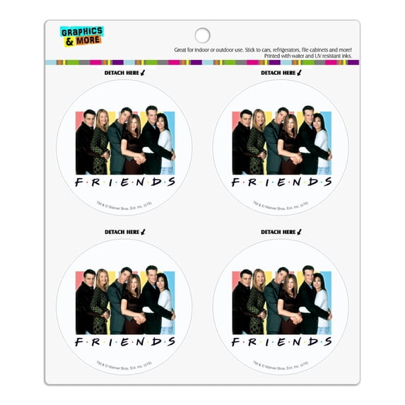 Friends It's All About Friends Refrigerator Fridge Locker Vinyl Circle Magnet Set