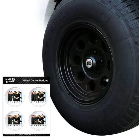 Friends It's All About Friends Tire Wheel Center Cap Resin-Topped Badges Stickers