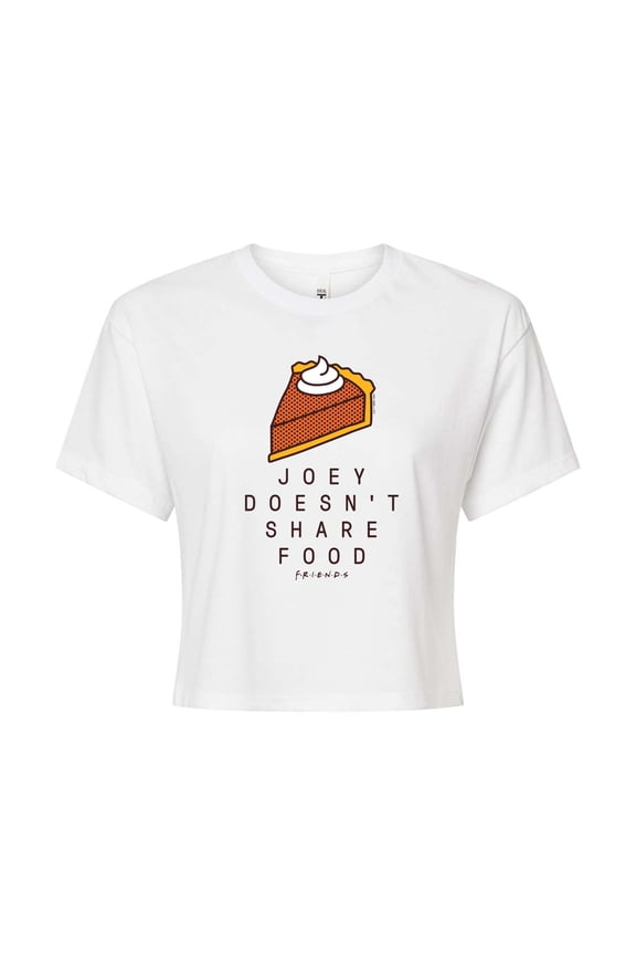- Joey Doesn't Share Food - Juniors Cropped Cotton Blend T-Shirt