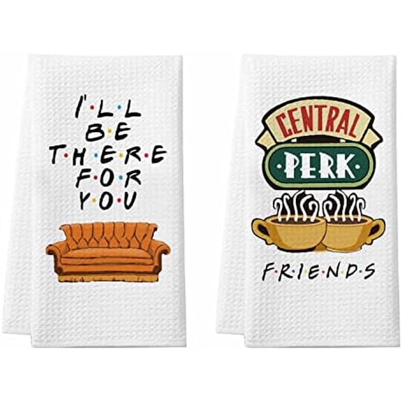 Friends Kitchen Towels, Merchandise Gifts for Kitchen Bathroom Decor, 2 Pack Cute TV Show Dish Towels, Birthday Housewarming Gifts for Women Men$$Home Decor, Kitchen, & Other