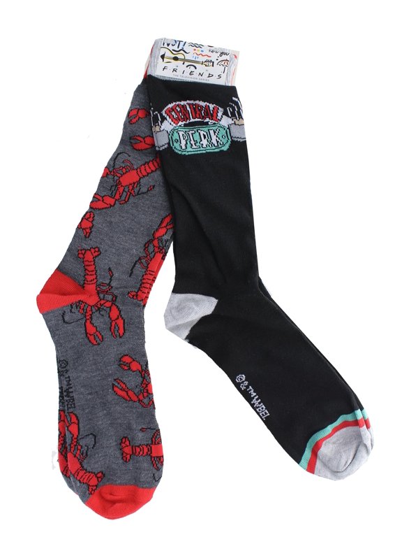 Friends Lobster & Central Perk Unisex Novelty Crew Socks | 2 Pairs | Size 6-12