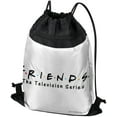 thumbnail image 1 of Friends Logo Drawstring Backpack Sports Bag Sackpack 17" x 13", Perfect for Gym, Yoga or Practice, 1 of 5