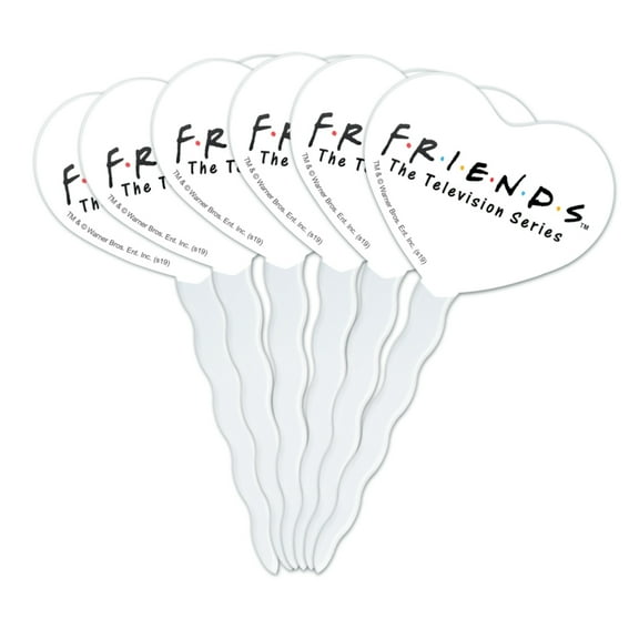 Friends Logo Heart Love Cupcake Picks Toppers Decoration Set of 6