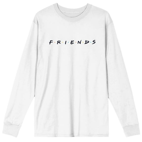 Friends Logo Men's White Long Sleeve Tee Shirt-S