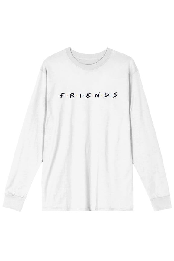 Friends Logo Men's White Long Sleeve Tee Shirt-S