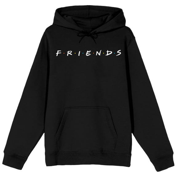 Friends Logos Mens Black Long Sleeve Hoodie-XL
