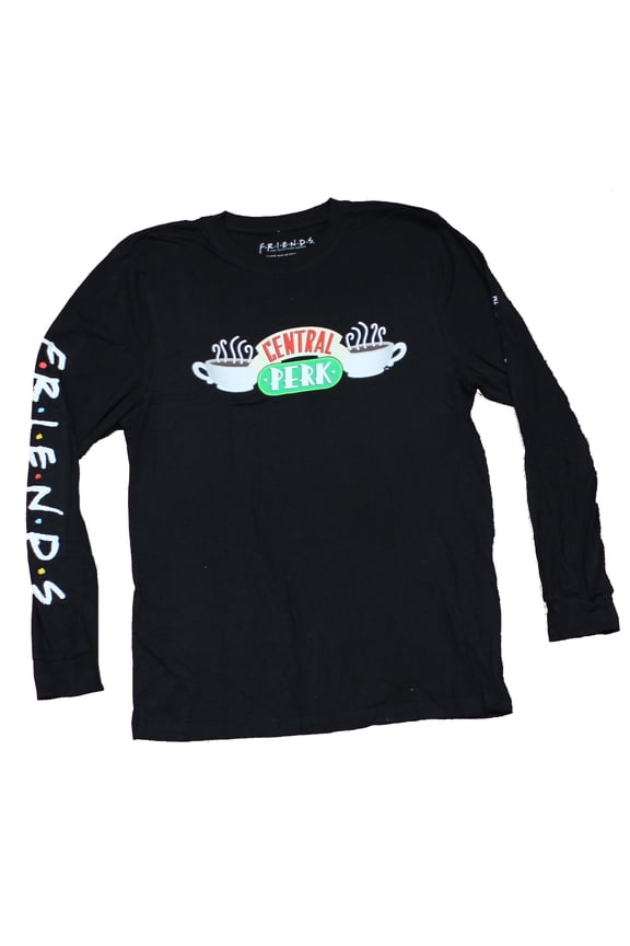 Friends Long Sleeve Mens T-Shirt - Central Perk Coffee Cup Logo (Large)