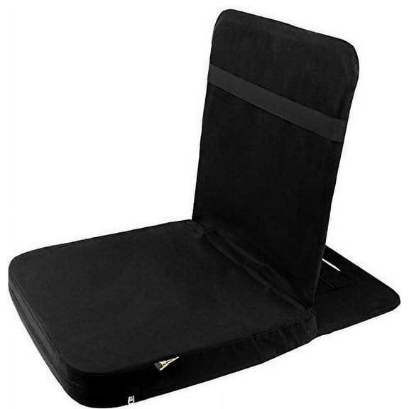 Friends of Meditation Back Jack Yoga Chair Foldable Portable Comfortable Floor Chairs with Back Support for Adults Seating Couch Cushions Gaming Seater Indoor Outdoor (18X 18 Inch Black)