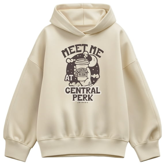 Friends - Meet At Central Perk - Ladies Oversized Fleece Hoodie Sweatshirt