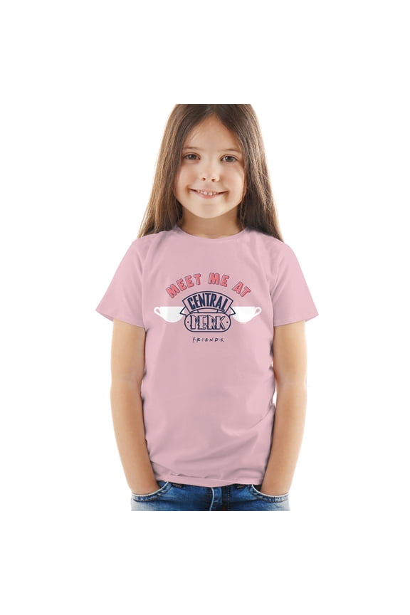 Friends Meet Me At Central Perk Kids T Shirt (3) for Toddler Boys and Girls, Pink