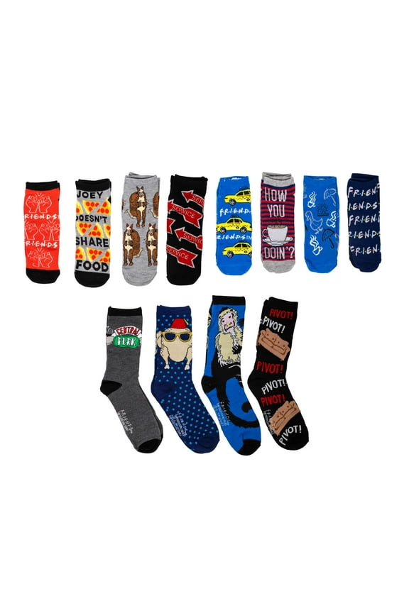 Friends Mens 12 Days of Socks in Advent Gift Box | Set A