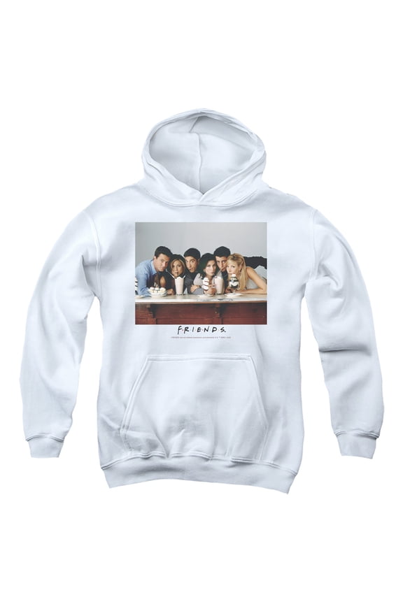 Friends Milkshake Kids Pull-Over Hoodie (Medium) for Youth Boys and Girls, White