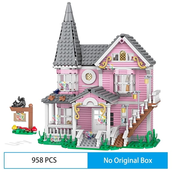 Friends Movie Series Pink Palace Haunted Villa Ghost Castle House Building Blocks Sets DIY Toys for Christmas Gifts