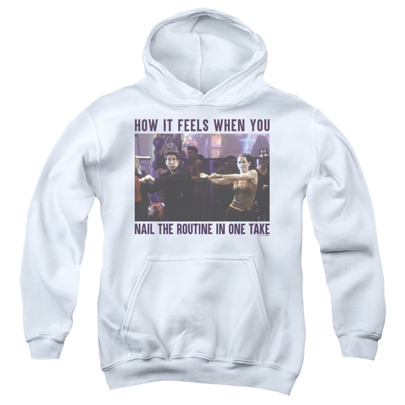 Friends Nail the Routine Youth Kids Boy/Girls Pull-Over Hoodie, White, Large