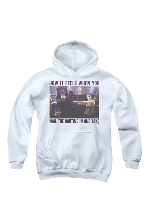 Friends Nail the Routine Youth Kids Boy/Girls Pull-Over Hoodie, White, Large