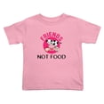 thumbnail image 1 of Friends Not Food Animal Lover Vegan Funny Toddler T Shirts for Boys Girls (Pink, Youth M), 1 of 5