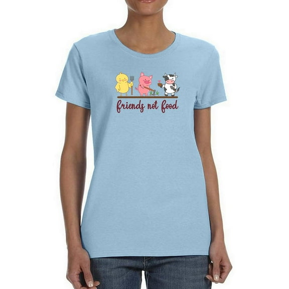 Friends Not Food Barn Animals T-Shirt Women -Smartprints Designs, Female 3X-Large