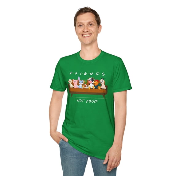 Friends Not Food, Gildan Unisex Softstyle T-Shirt, Funny Graphic Tee, S-3XL
