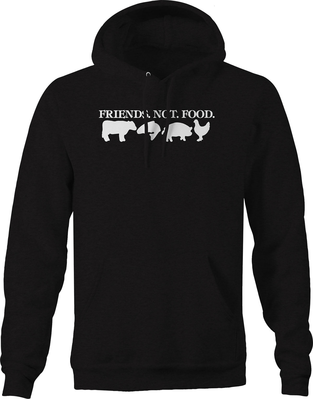 Friends Not Food Vegetarian Graphic Hoodies Xlarge Black