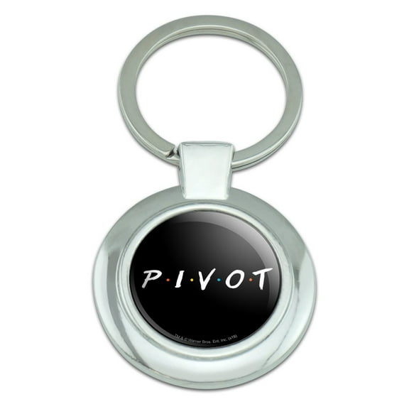 Friends PIVOT Keychain Classy Round Chrome Plated Metal