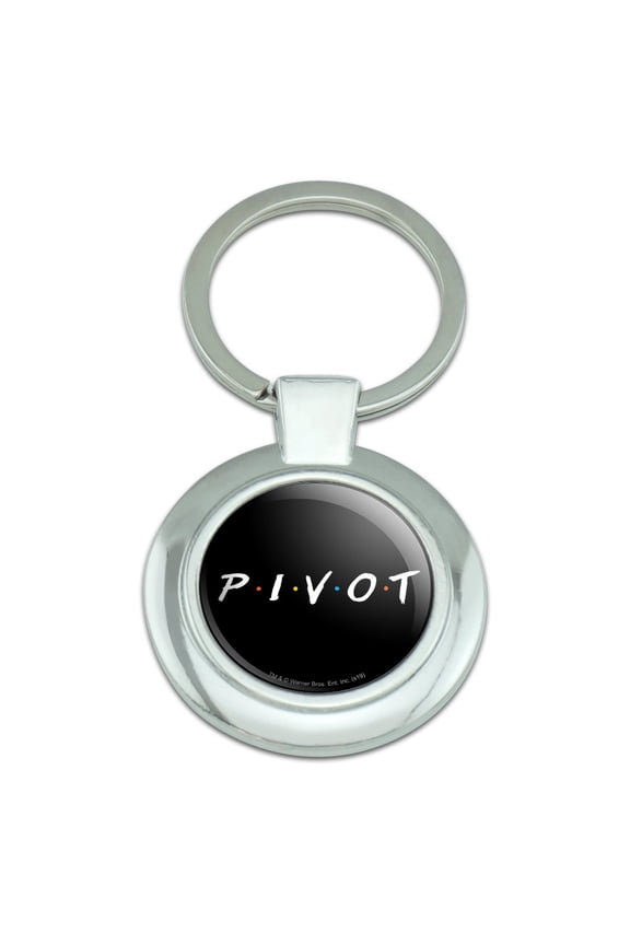 Friends PIVOT Keychain Classy Round Chrome Plated Metal