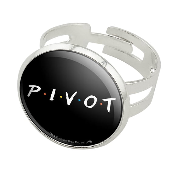 Friends PIVOT Silver Plated Adjustable Novelty Ring