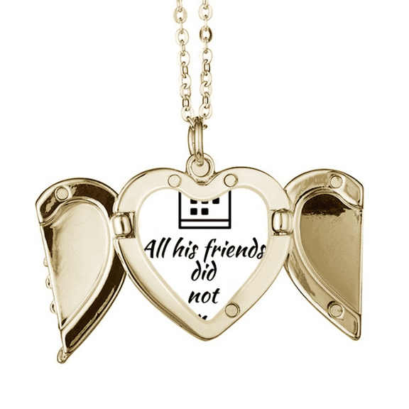 Friends Participating Ambiguities Folded Wings Peach Heart Pendant Necklace