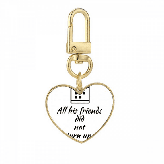 Friends Participating Ambiguities Gold Heart Keychain Metal Keyring Holder